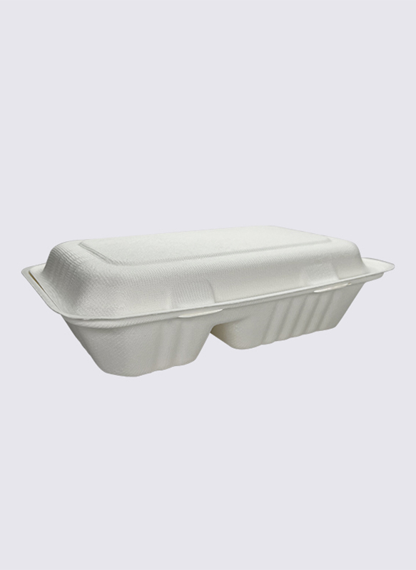 1000ml 2-div Bagasse sockerrörsmatbehållare